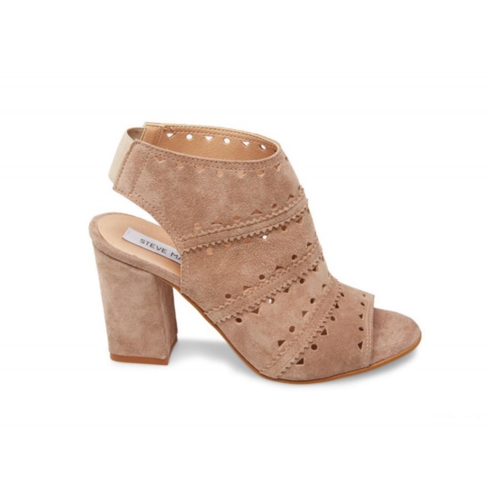 Steve Madden Isabelle Taupe Suede peep toe heel